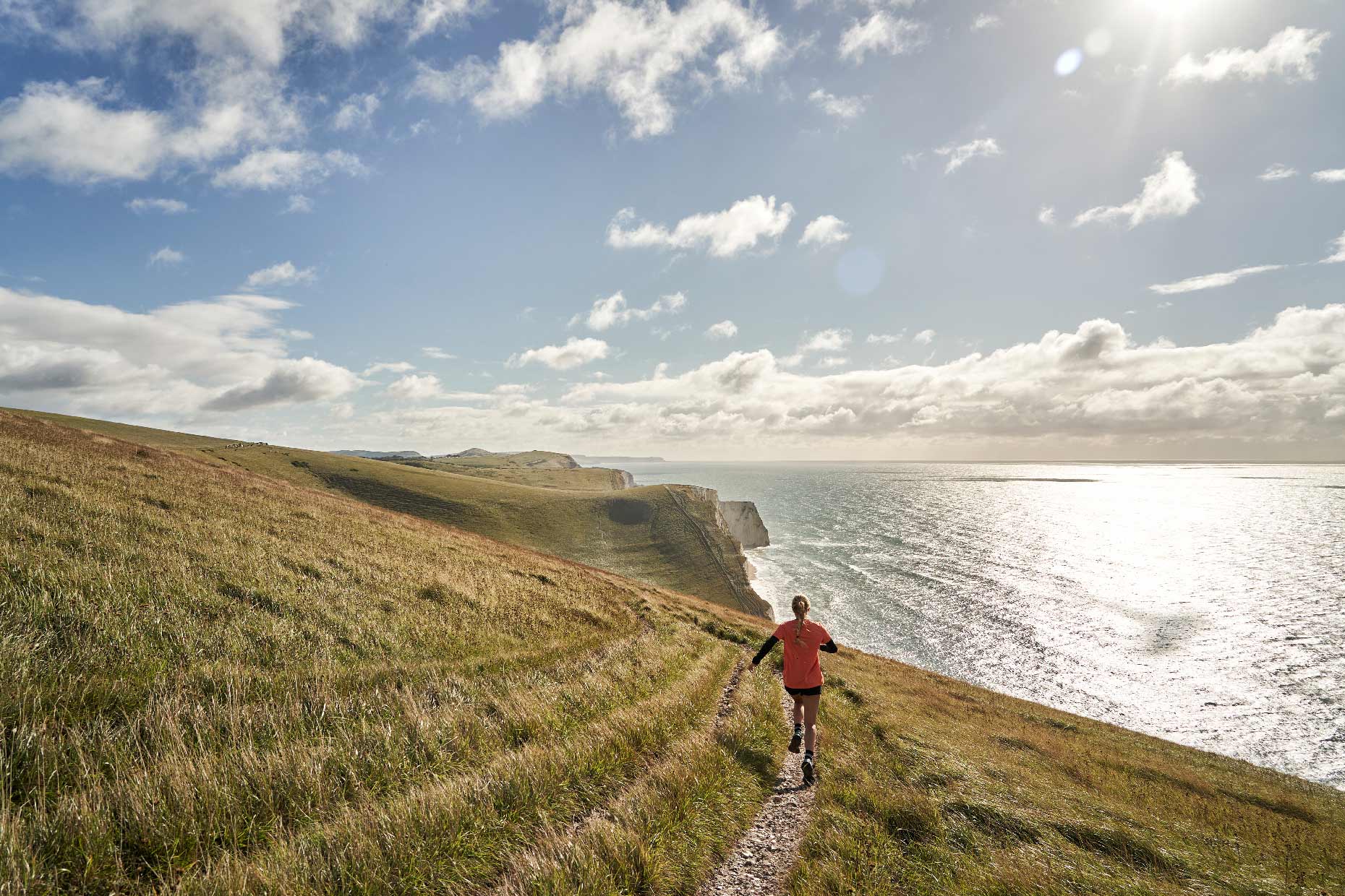 Jurassic Coast trail running for Merrell Natural Wonders with Brittany