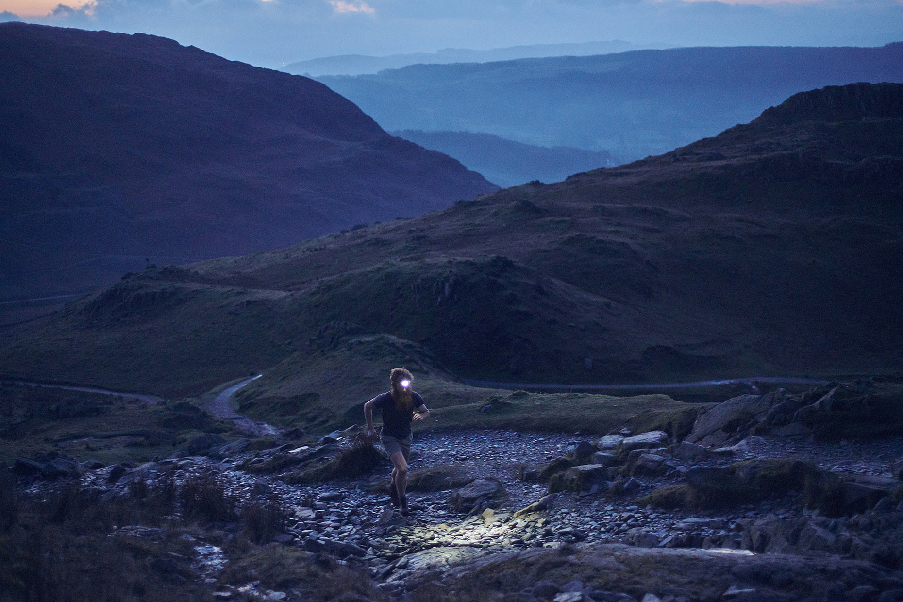 Sean Conway running in the Lake District